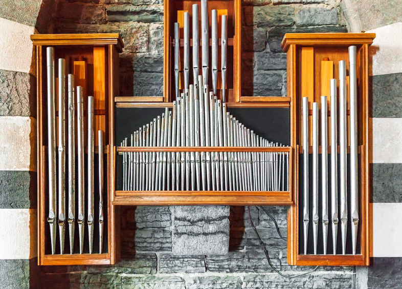 Organ pipes from a church organ
