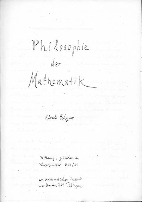 Ulrich Felgner Philosophie der Mathematik in der Antike