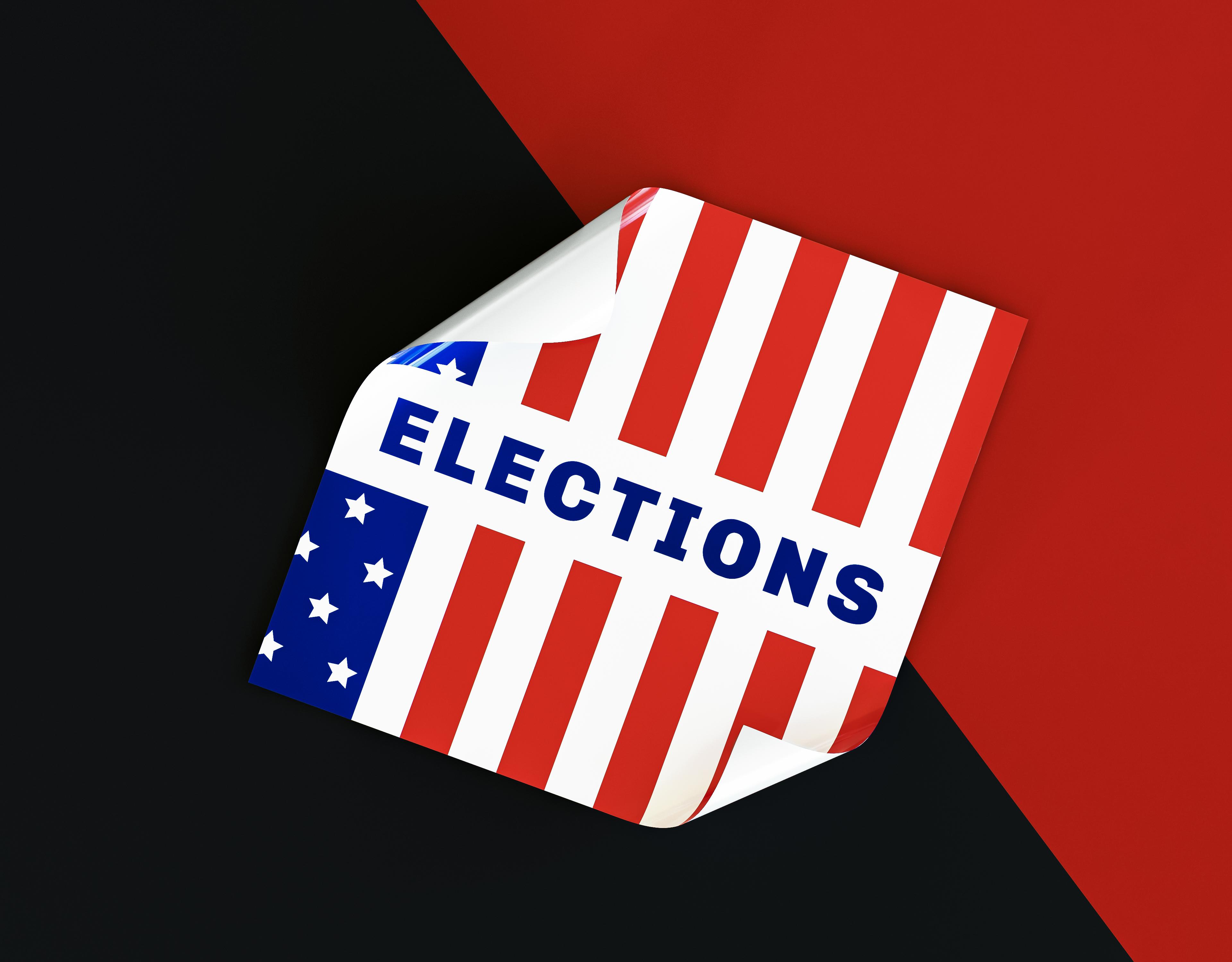 us elections vote concept with flag